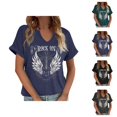 thumbnail image 1 of Guitar Graphic Tees for Women 2026 Summer Casual Short Sleeve V Neck T Shirts for Guitar Player Rock Music Lovers, 1 of 4