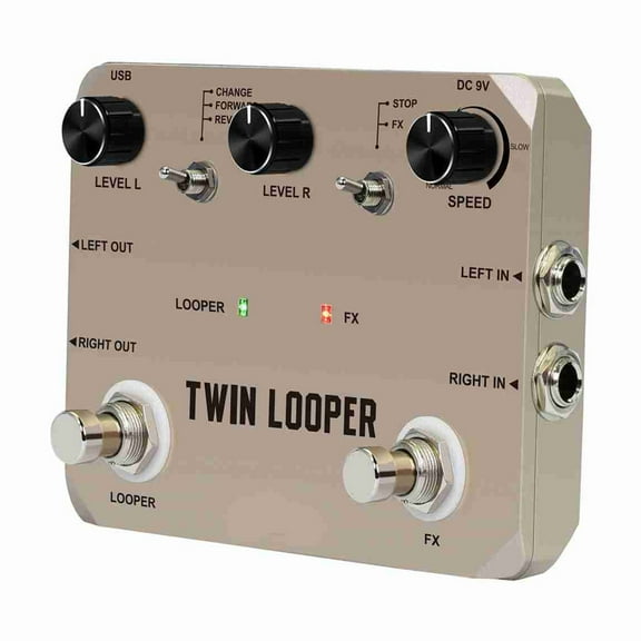 Guitar Guitar Looper Pedal With 2 Footswitch 11 Playback Types 10-Minute Recording 24-Bit Sampling Zinc Alloy Guitar Loop Station Pedal For Electric Guitar Effects