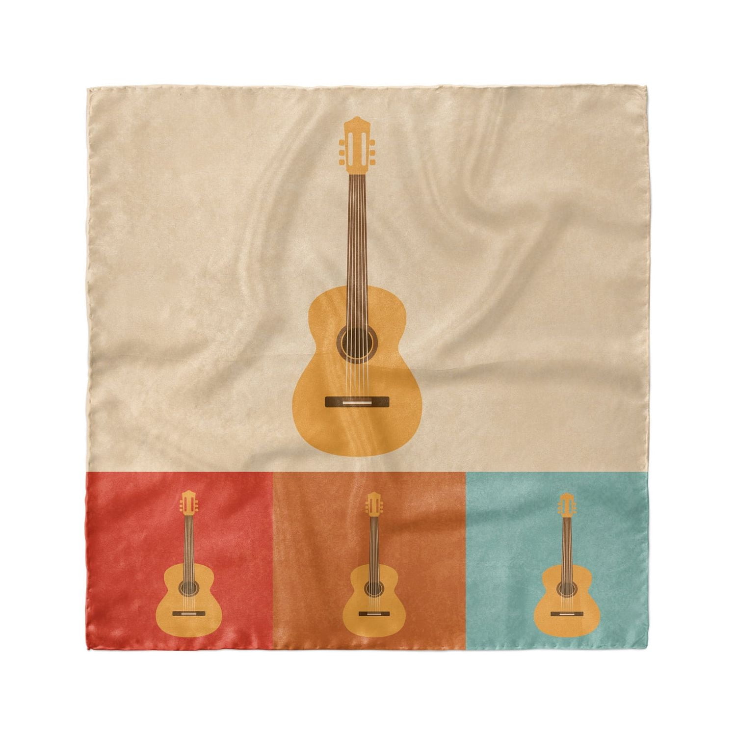 Guitar Head Scarf, Acoustic Guitars Retro, Head Wrap, 3 Sizes, by Ambesonne