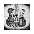 thumbnail image 1 of Guitar Head Scarf, Sketchy Calligraphy New Jazz, Head Wrap, 3 Sizes, by Ambesonne, 1 of 2