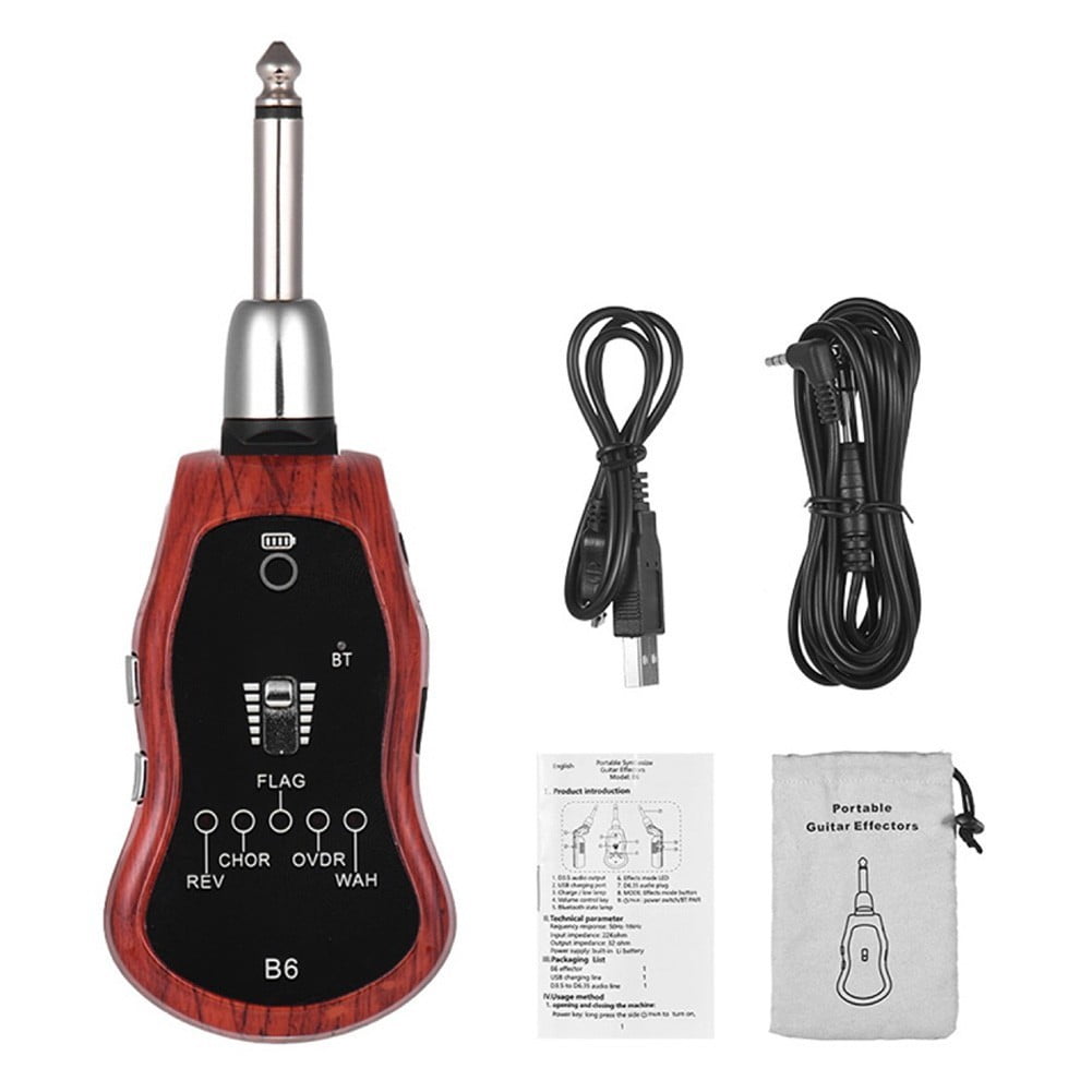 Guitar Headphone Amp 5 Effects Portable Bluetooth Rechargeable Guitar