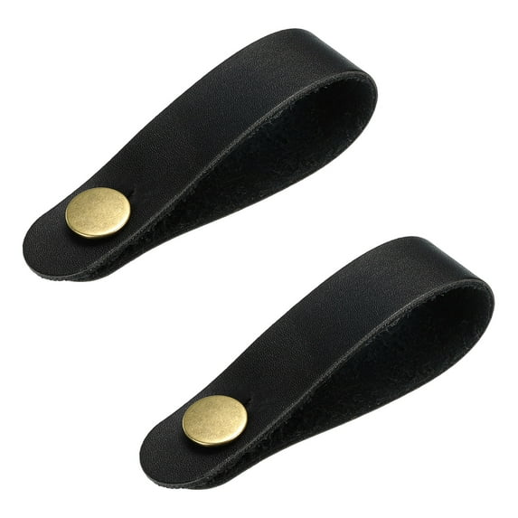 Guitar Headstock Straps, Guitar Leather Neck Adapter Straps Tie Black for Guitar, Pack of 2