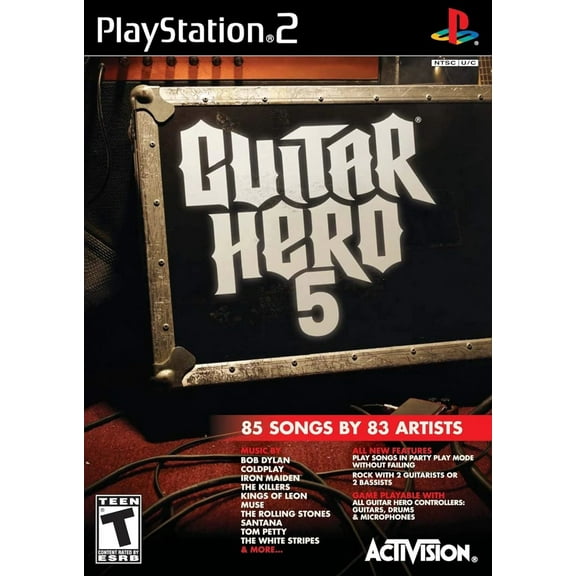 Restored Guitar Hero 5 Music Game Physical for PlayStation with Parental Controls