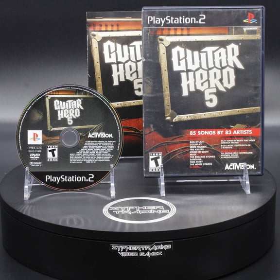 Restored Guitar Hero 5 Music Game for Sony PlayStation 2, Physical Format, 2 Offline Players