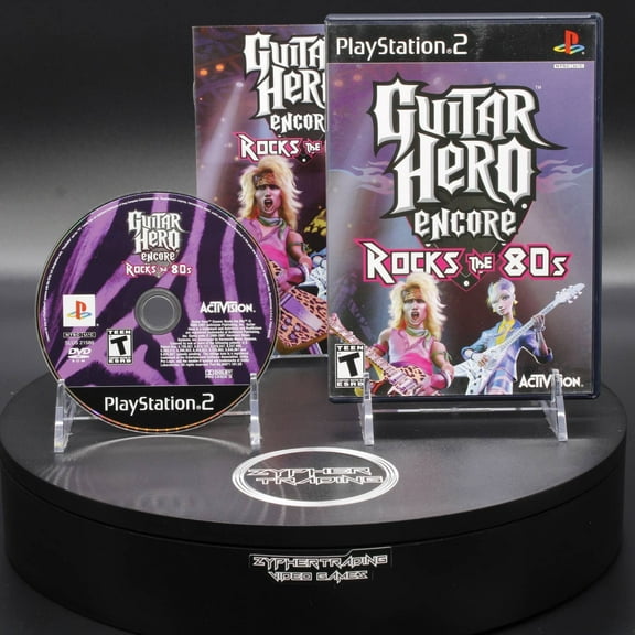 Restored Guitar Hero Encore: Rock The 80's Sony PlayStation 2 PS2 2007