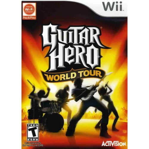 Console WII+bundle pack guitar hero world tour
