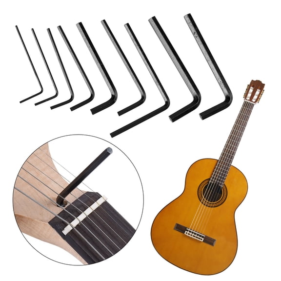 Guitar Hex Key Wrench Set , Durable Metal, Ideal for Stringed Instrument Adjustments