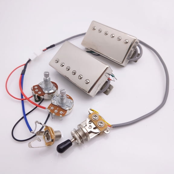 Guitar Humbucker Pickup Alnico 2 BB1&BB2 Series Chrome PAF N/B with Harness 4C for Gibson LP Electric Guitars Replacement Parts