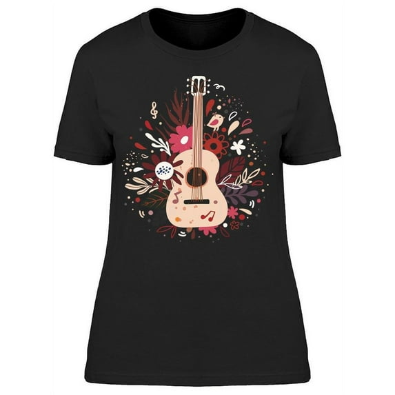 Guitar In The Center Of Flowers T-Shirt Women -Image by Shutterstock, Female Small