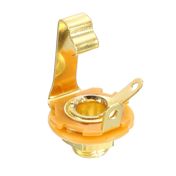 Guitar Input Jack 1/4" Stereo Jack Mono Panel Mount Socket Gold for Guitars Bass Speakers Footswitch