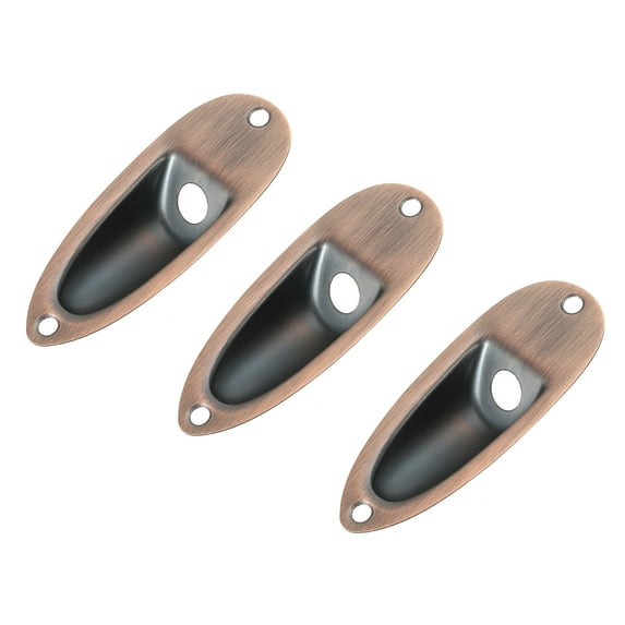 Guitar Input Jack Socket Plate Output Loaded Jack Copper for Electric Guitar Replacement Part 3pcs
