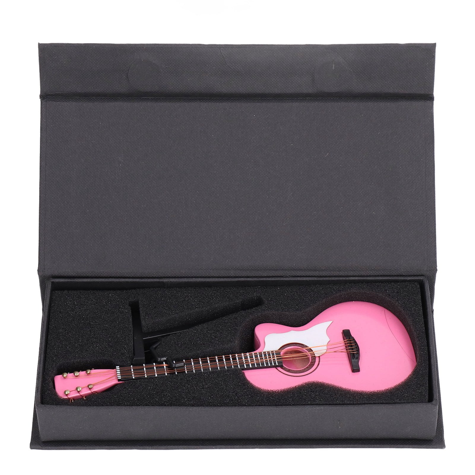 7.1 in. Miniature Replica Guitar Instrument Model For Dollhouses, Pink, Age: 3 +