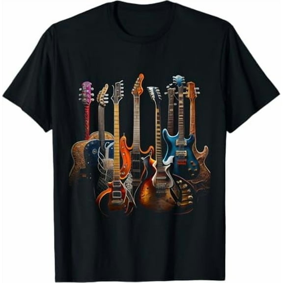 Guitar Lake Love Playing Guitar Musician Guitarist Funny Gift Shirt Music Lover Band Retro T-Shirt Unisex Adult Tees