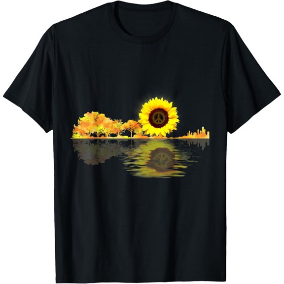 Guitar Lake Reflections Love Musician Acoustic Guitar Shadow T-Shirt