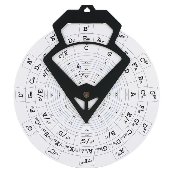 Guitar Learning Wheel 30cm Chord Reference Chart with Staff Notation & Scale Relationships