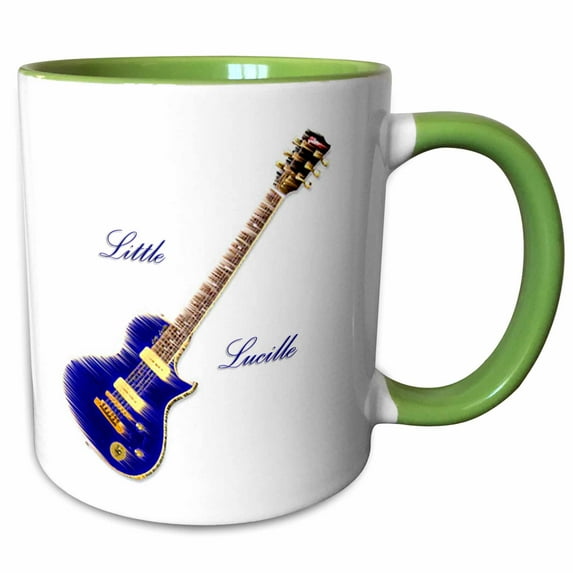 3drose, Guitar Little Lucille, 11oz Two-tone Green Mug