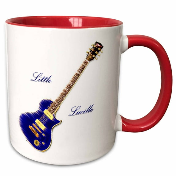 3drose, Guitar Little Lucille, 15oz Two-tone Red Mug