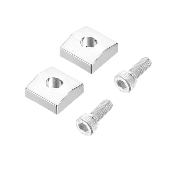 Guitar Locking Nut Clamp and Screws Metal Guitar String Block Nut Fittings Silver for Tremolo Bridge 6 Pack