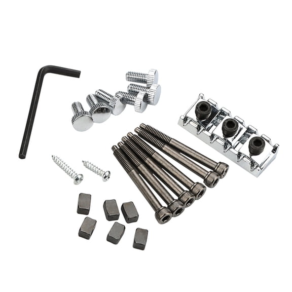 Guitar Locking Nut and String Tension Rod String Retainers 42mm for Tremolo Bridge 6 Strings Guitar String Locking Nut