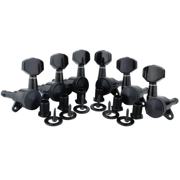 Guitar Locking Tuners (6 Right/Left), 1:18 Lock String Sealed Tuning for Key Pegs Machine for Head Set Replacement for G