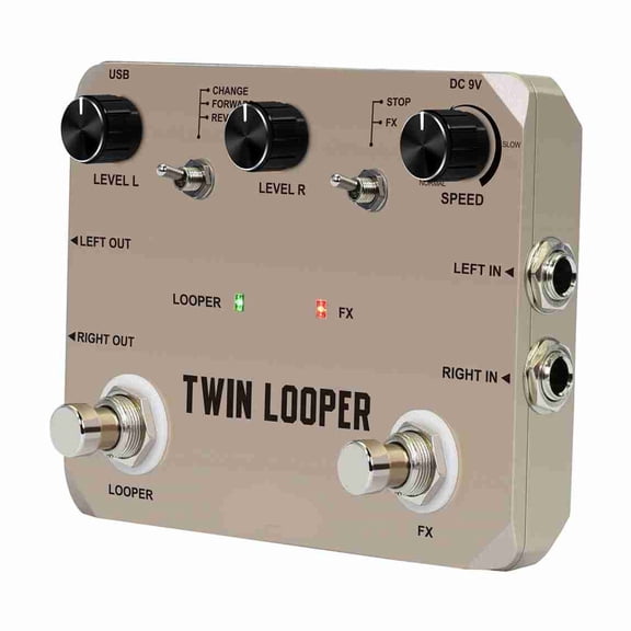 Guitar Looper Pedal with 2 Footswitch 11 Playback Modes 10 Min Recording 24 Bit Sampling
