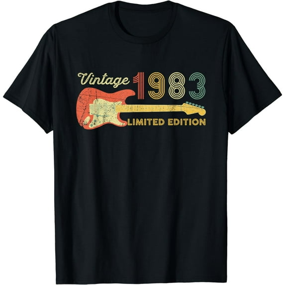 Guitar Lover 40 Year Old Tees Vintage 1983 Limited Edition T-Shirt