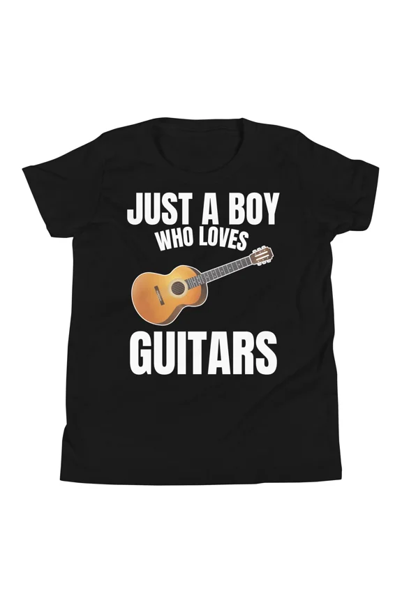 Guitar Loving Boy Youth String Instrument Music Hobby Fun Unisex T-Shirt up to size 5XL