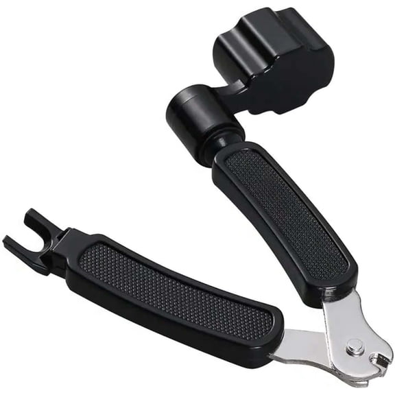 Guitar Maintenance Kit - Three in One Multifunctional Guitar String Winder and Cutter | High Quality Guitar Accessories | Compatible with Various String Instruments (Black)