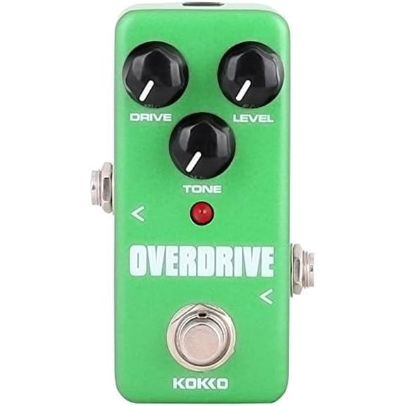 Guitar Mini Effects Pedal Over Drive - Warm and Natural Tube Overdrive Effect Sound Processor Portable Accessory for Guitar and Bass, Exclude Power Adapter Green - FOD3
