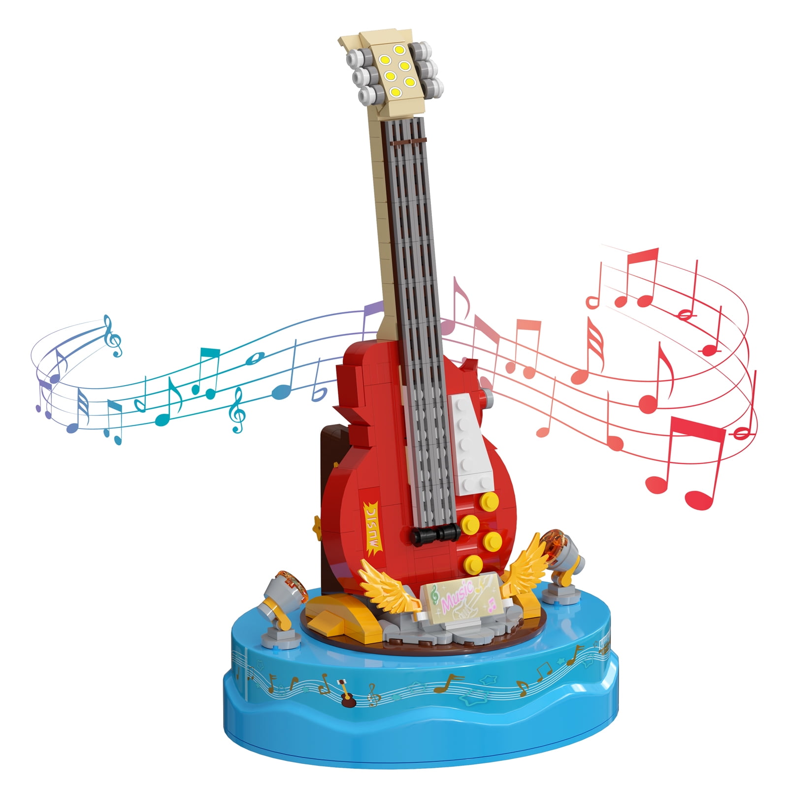 Guitar made of LEGO skillfully played by fifth grader