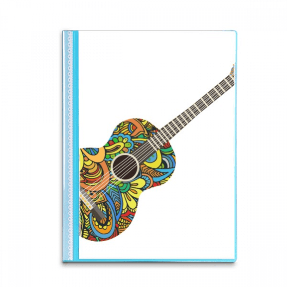 Guitar Music Instrument Pattern Design Book Sheet Protectors Portfolio Binder Folder