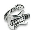 thumbnail image 1 of Guitar Music Instrument Ring Stainless Steel Open Adjustable Band Gray Jewelry Female Male Size 11, 1 of 4