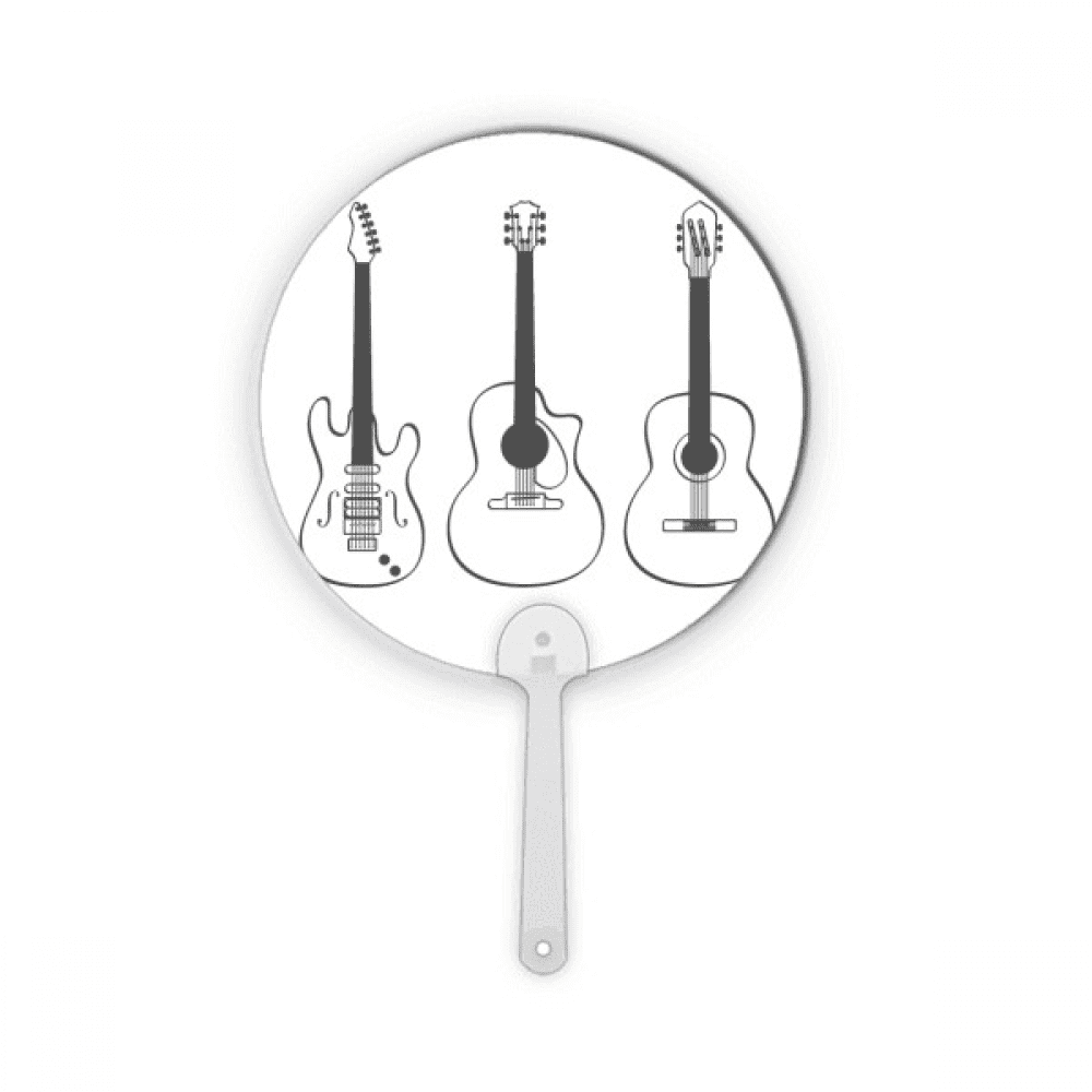 Guitar Music Instruments combination Guitar Plastic Round Handheld Fan Decorations Craft