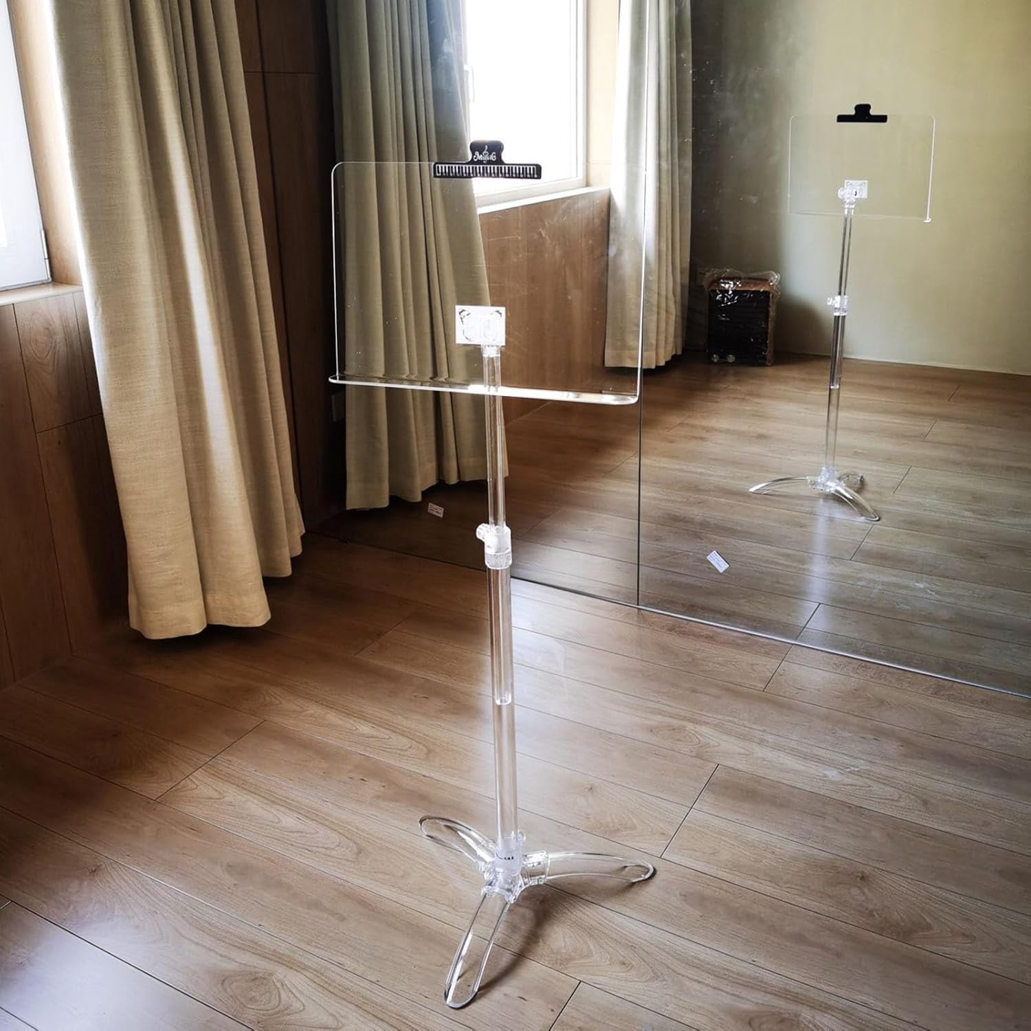 Guitar Music Stand, Acrylic Music Sheet Stand, with Music Clip ...