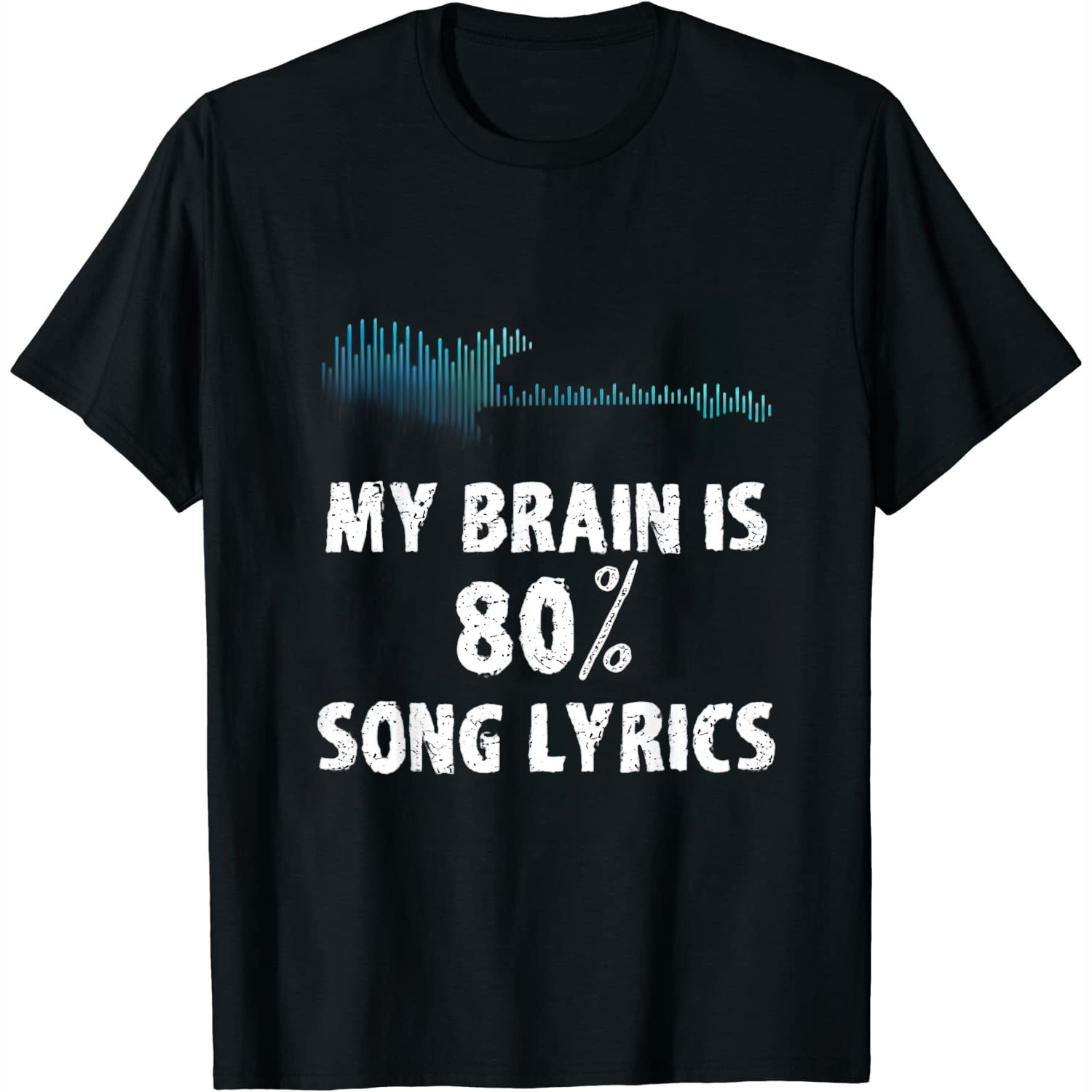 Guitar My Brain is 80% Song Lyrics Womens T-Shirt Black XL - Walmart.com