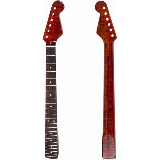 Guitar Neck 22 Fret, Flame Roasted Maple Electric Guitar Neck for ST