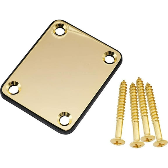 Guitar Neck Plate For Tele Strat Jaguar Bolt-on neck style, Gold Plated