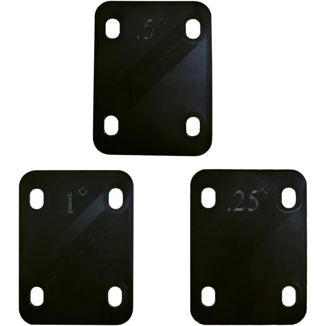 Guitar Neck Shims 3Pcs 0.25°, 0.5°, and 1°Degree Nylon Gasket for Guitar and Bass Bolton Neck