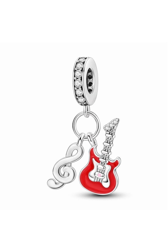 Guitar Note Two - In - One Pendant Charm, Compatible with Most Bracelet, Charm for Bracelet