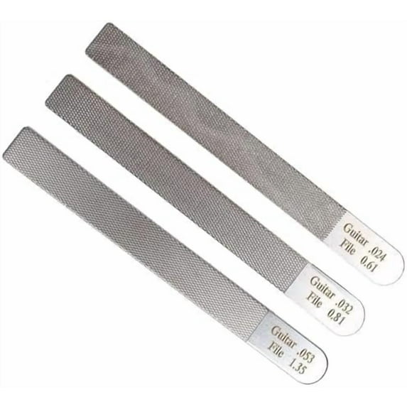 Guitar Nut Files Stainless Steel Guitar Nut Slotting Files Fret Crowning Slot Files for Guitar String Measurement and Trimming Tool Luthier Repair Kit