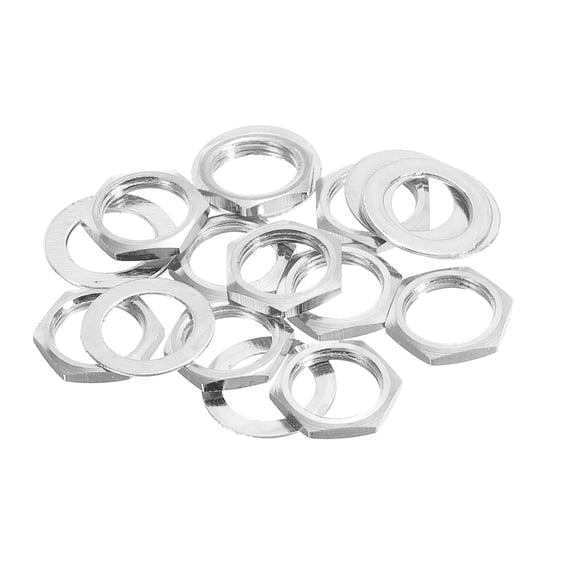 Guitar Nuts and Washers 3/8" Guitar Input Output Jack Socket Nut Silver for Guitar Bass 5 Set