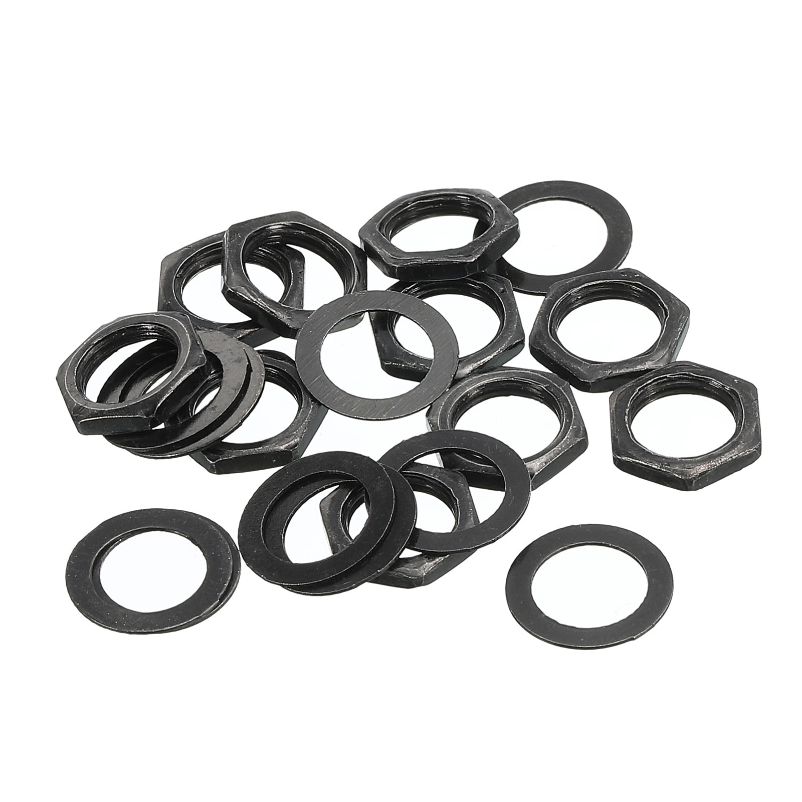 Guitar Nuts and Washers 3/8" Guitar Input Output Jack Socket Nuts Black
