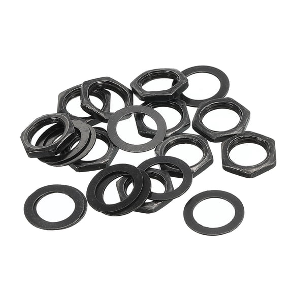 Guitar Nuts and Washers 3/8" Guitar Input Output Jack Socket Nuts Black for Guitar Bass 5 Sets