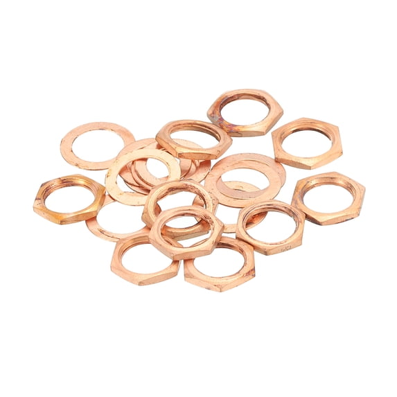 Guitar Nuts and Washers 3/8" Guitar Input Output Jack Socket Nuts Copper for Guitars Bass 5 Set