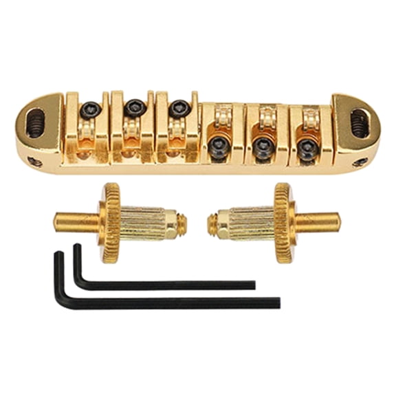 O Matic Bridge, Roller Saddle O-Matic Guitar Bridge with Allen Wrench & Studs for LP Guitar Replacements Set