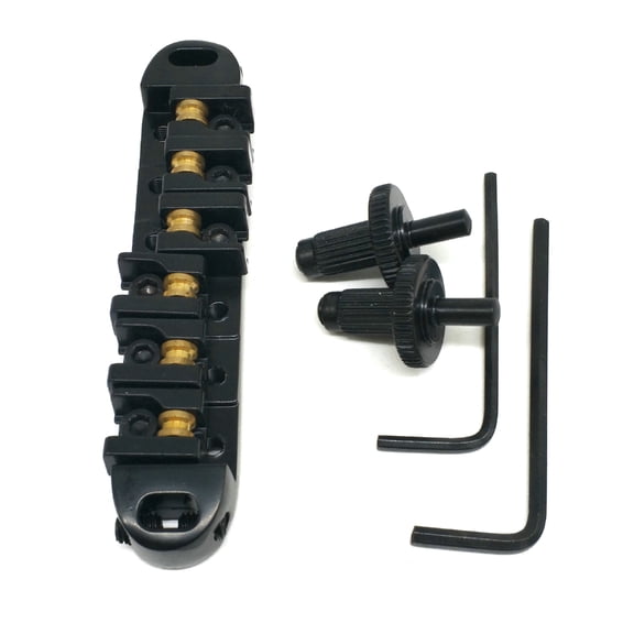 Guitar O-Matic Roller Saddle Bridge with Wrench Set Replacement Parts LP 6 String Electric Guitar Bridge