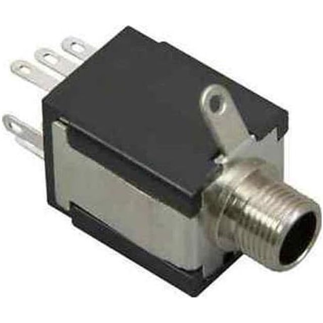 Guitar Output Jack with Battery Switching Pin and Mounting Hardware