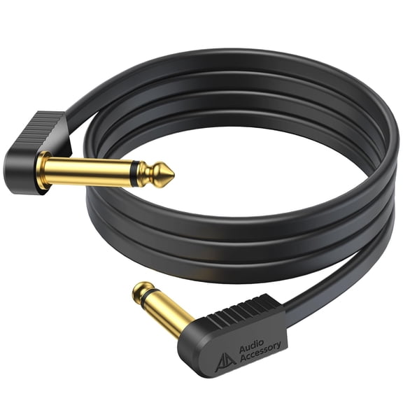 Guitar Patch Cables 36 Inch, Gold-Plated Flat Ribbon Guitar Pedal Cables, Ultra Compact Kevlar Reinforced 1/4 Pedal Board Cable, 100% OFC Shielded Short Pedalboard Bass Cord 3ft