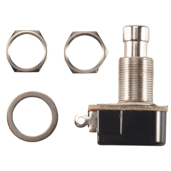 Guitar Pedal 2 Pin SPST Momentary Effects Push Button Foot Switch,1 x Guitar Foot Switch,Silver & Black
