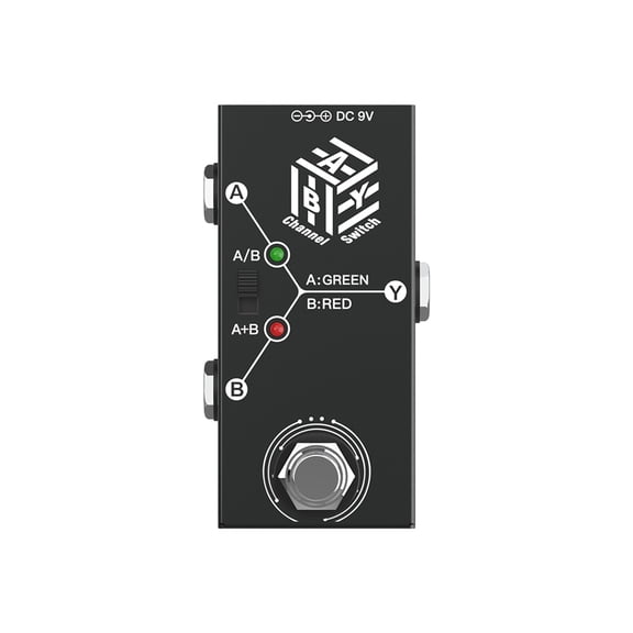 Guitar Pedals ABY Box Line Selector AB Switch Mini Guitar Effect Pedal Bidirectional Transmission Metal Casing Anti-slip Support A/B or A and B Modes